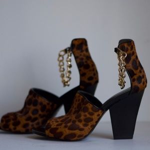 3.1 Phillip Lim Cheetah Print Cow Hair Heels